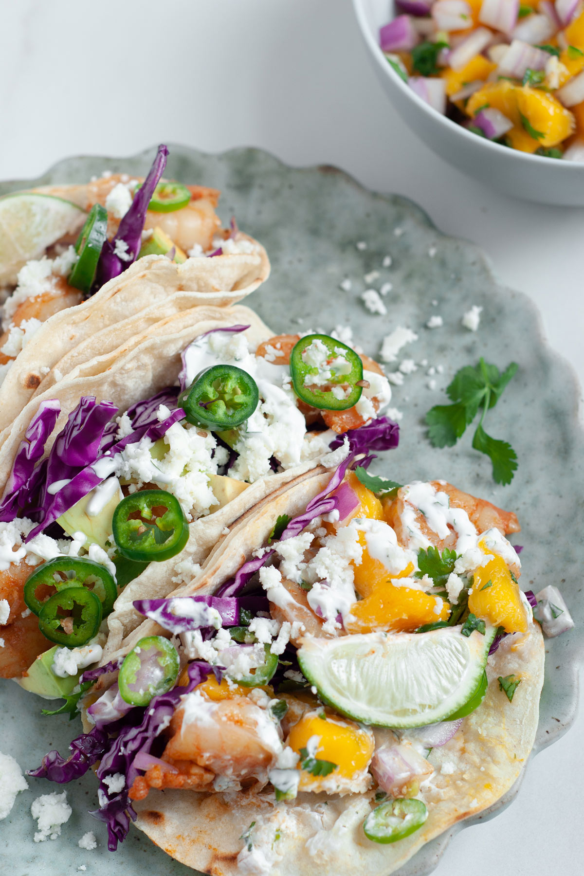 Shrimp Tacos with Mango Salsa - Give me a fork