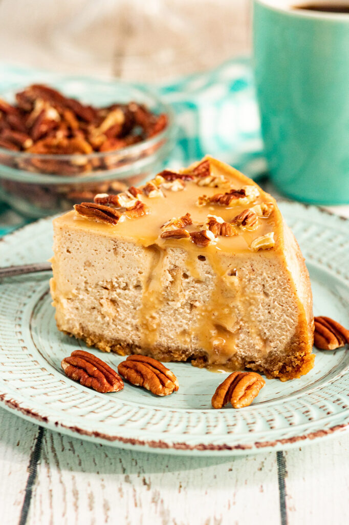 Instant Pot Salted Caramel Apple Cheesecake - Give me a fork